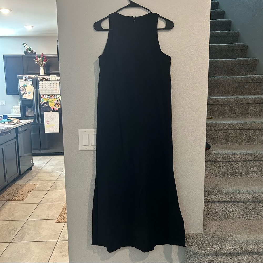 Madewell Sleeveless Slit Midi Dress Black SIZE 2 - Picture 4 of 5